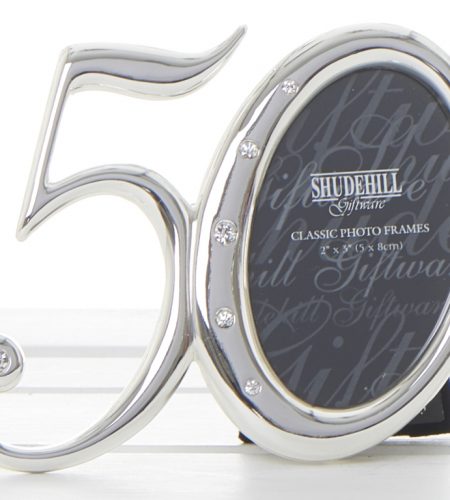 Silver Diamante Frame Birthday 50th