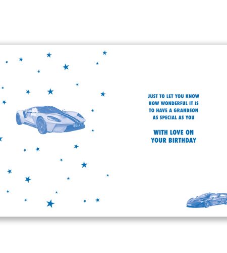Fast Cars Grandson Birthday Card - Image 2