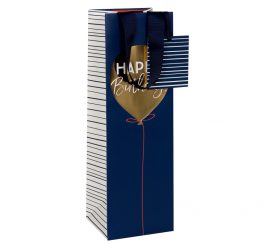 Happy Birthday Navy Bottle Bag