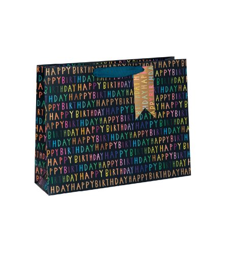 Happy Birthday Large Navy Gift Bag