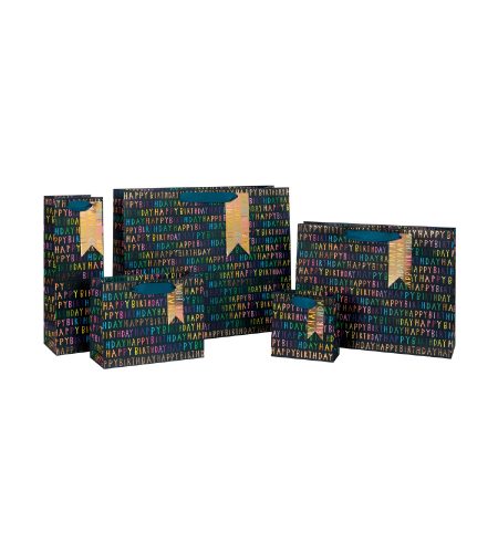 Happy Birthday Navy Large Gift Bag - Image 2