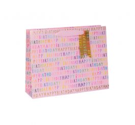 Happy Birthday Large Pink Gift Bag