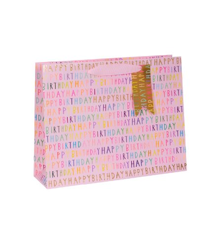 Happy Birthday Large Pink Gift Bag