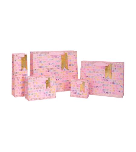 Happy Birthday Medium Pink Gift Bag - Image 2
