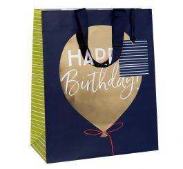 Happy Birthday Navy Large Gift Bag