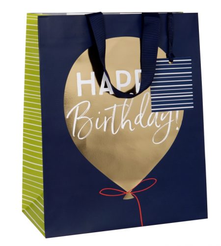 Happy Birthday Navy Large Gift Bag