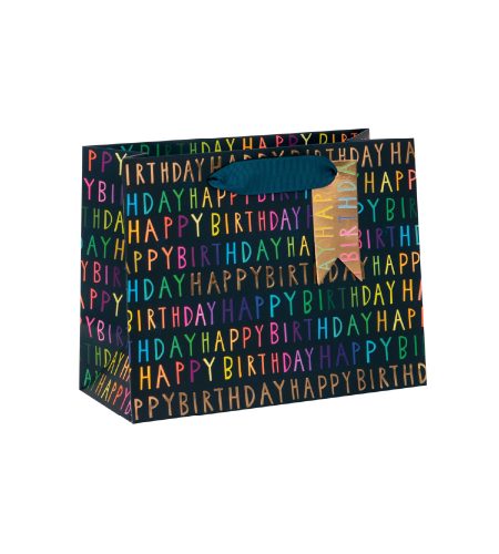 Happy Birthday Medium Navy Gift Bag