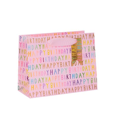 Happy Birthday Medium Pink Gift Bag