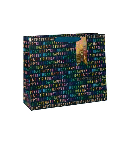 Happy Birthday Navy Shopper Bag
