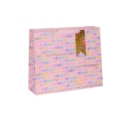 Happy Birthday Pink Shopper Bag