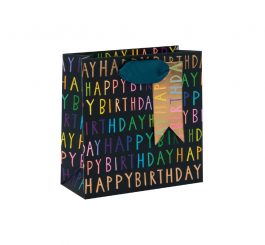 Happy Birthday Small Navy Gift Bag