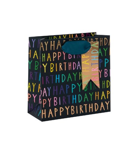Happy Birthday Small Navy Gift Bag