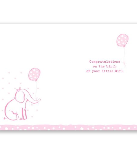 Baby Girl Birth Card - Image 2