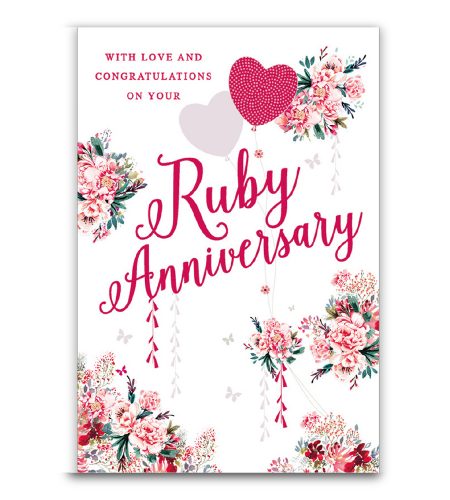 Ruby 40th Anniversary Card