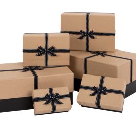 Large Black Ribbon Gift Box - 30.5cm X 13.5cm