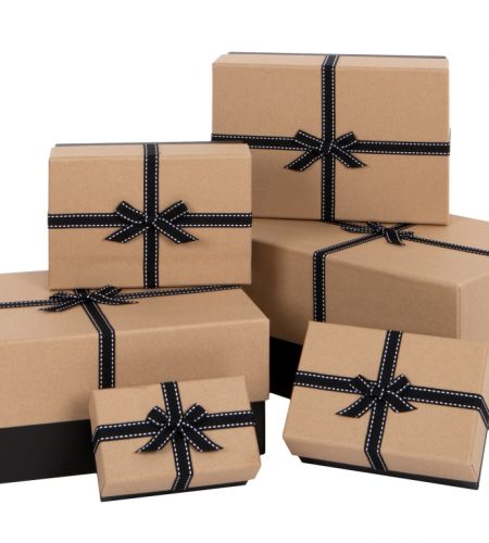 Small Black Ribbon Gift Box - 17.5cm X 7cm