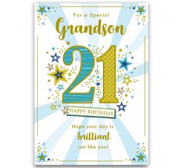 21st Birthday Grandson Card
