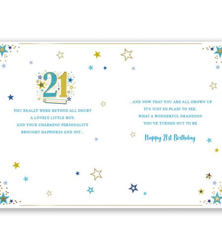 21st Birthday Grandson Card - Image 2