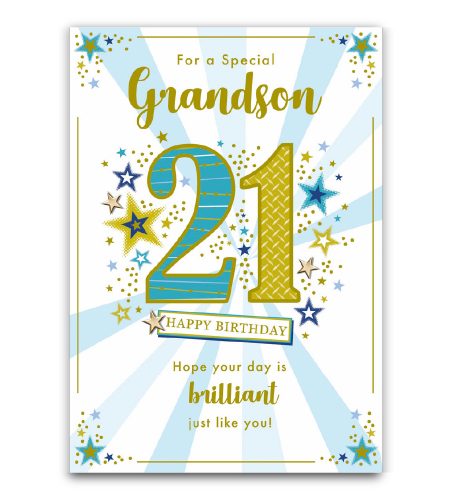 21st Birthday Grandson Card