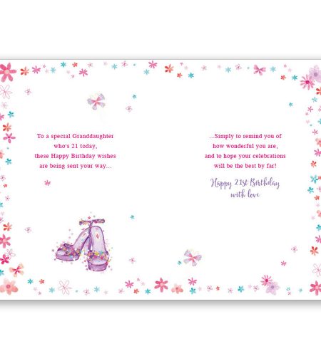 21st Birthday Granddaughter Card - Image 2