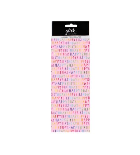 Happy Birthday Pink Tissue Paper