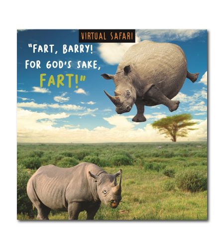 Rhino Fart Humour Card