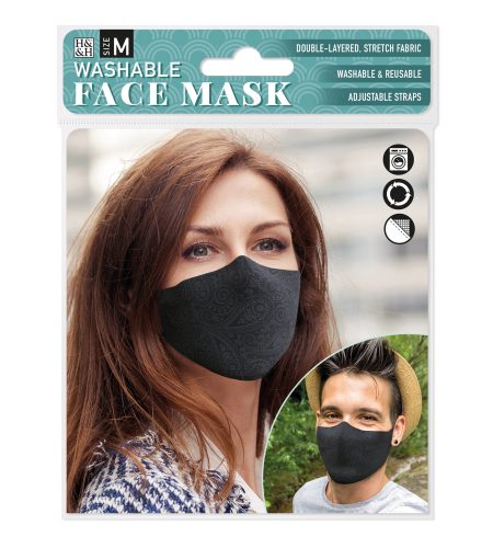 Face Mask - Black Paisley - Image 2