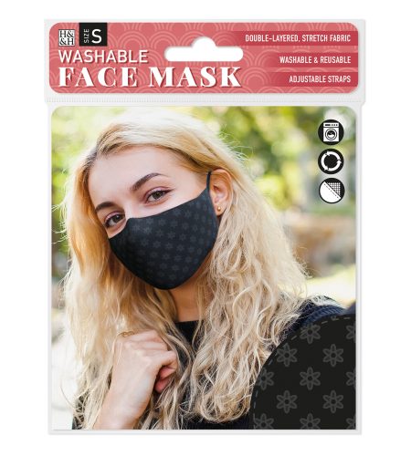 Face Mask - Black Flowers - Image 2