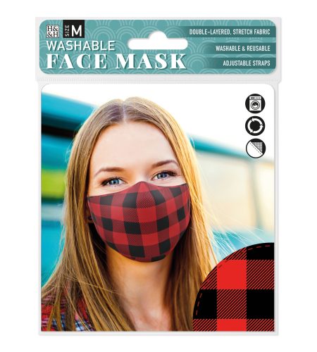 Face Mask - Red Tartan - Image 2