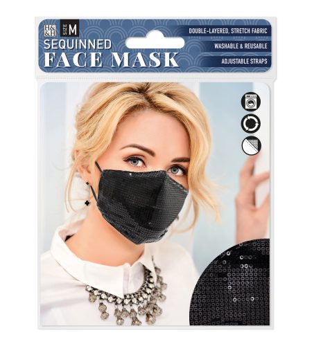 Face Mask - Black Sequin - Image 2