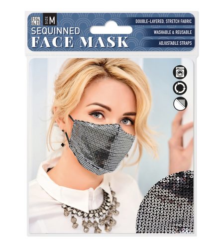 Face Mask - Silver Sequin - Image 2