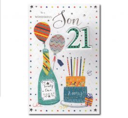 21st Birthday Son Card