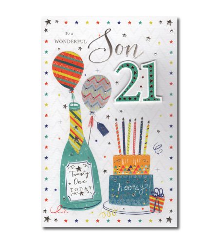 21st Birthday Son Card