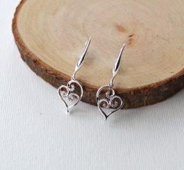 Silver Plated Heart Earrings