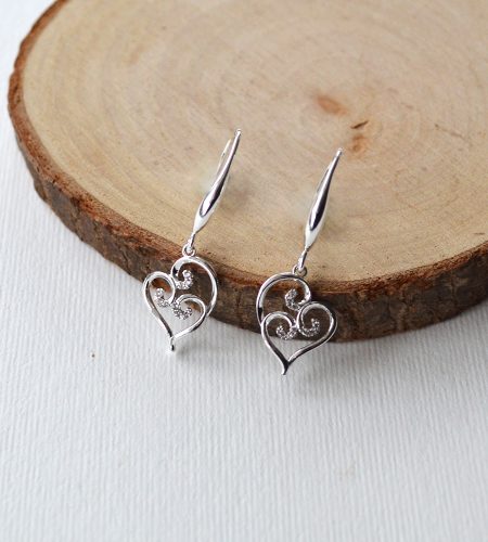 Silver Plated Heart Earrings
