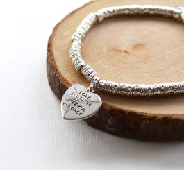 Silver Plated Heart Charm Bracelet