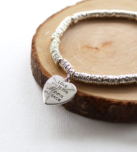 Silver Plated Heart Charm Bracelet