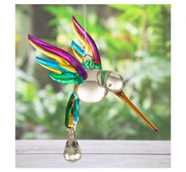 Hummingbird Fantasy Glass Charm - Tropical