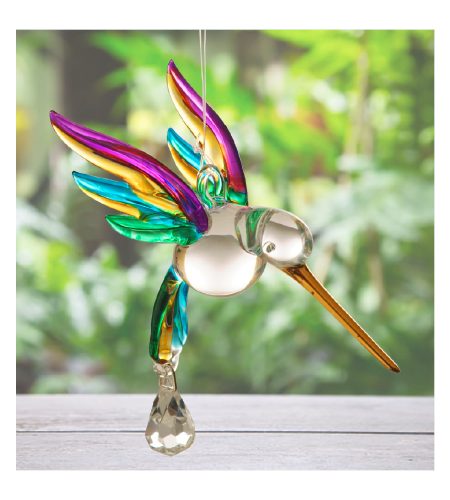 Hummingbird Fantasy Glass Charm - Tropical