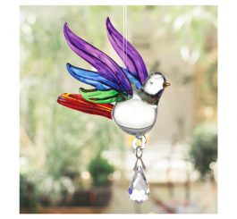 Songbird Fantasy Glass Charm - Rainbow