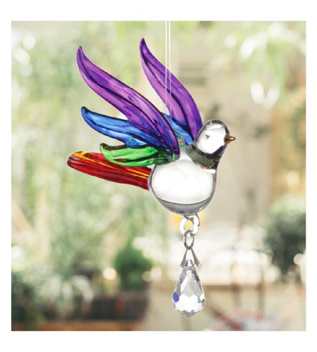Songbird Fantasy Glass Charm - Rainbow
