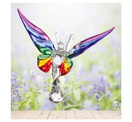Butterfly Fantasy Glass Charm - Rainbow