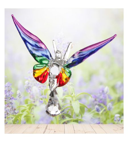 Butterfly Fantasy Glass Charm - Rainbow