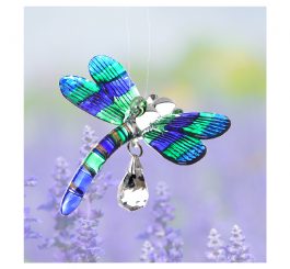 Dragonfly Fantasy Glass Charm - Peacock