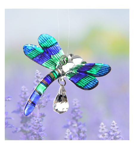 Dragonfly Fantasy Glass Charm - Peacock