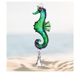 Seahorse Fantasy Glass Charm - Peacock