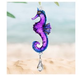 Seahorse Fantasy Glass Charm - Purple