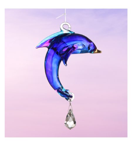 Dolphin Fantasy Glass Charm - Purple