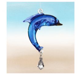 Dolphin Fantasy Glass Charm - Sapphire