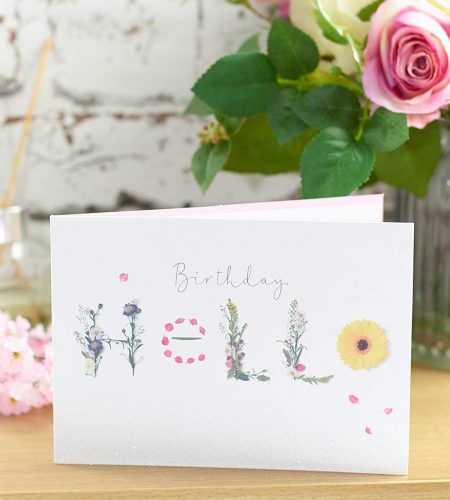 Hello Floral Birthday Card - Image 2